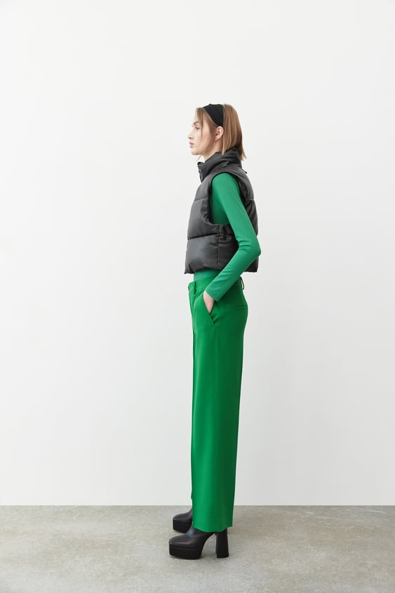 CROPPED STRAIGHT LEG PANTS