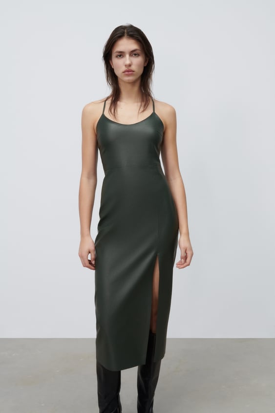 FAUX LEATHER SHEATH DRESS