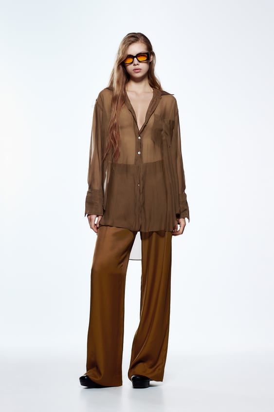 SEMI-SHEER FLUID BLOUSE