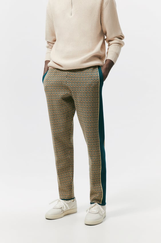 GEOMETRIC JACQUARD PANTS
