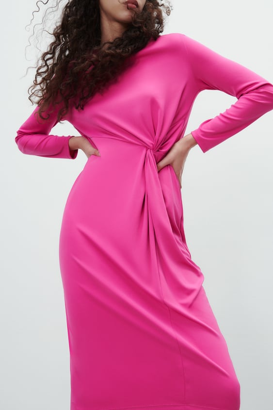 MIDI DRESS WITH FRONT TIE