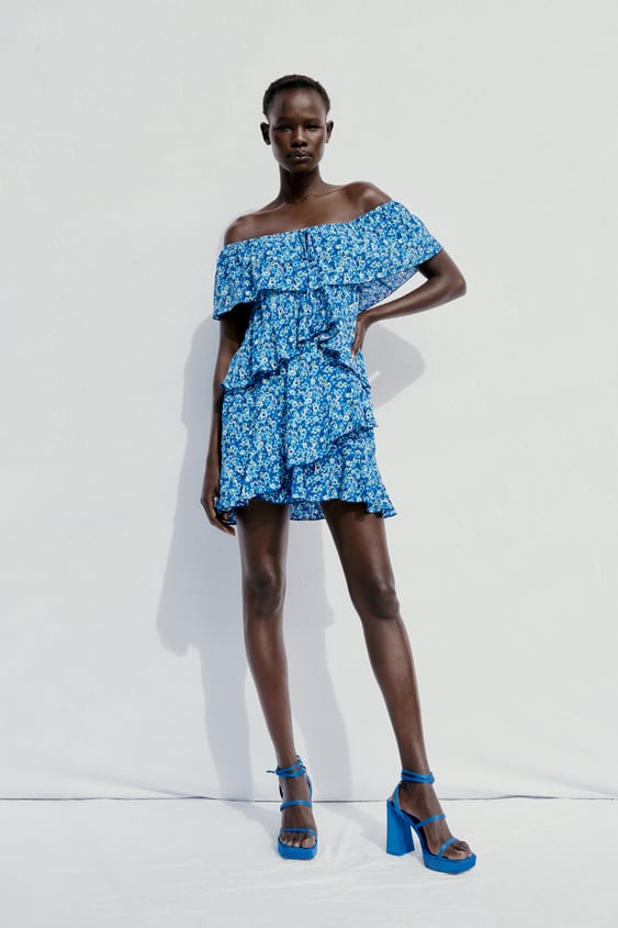 RUFFLED PRINT JUMPSUIT