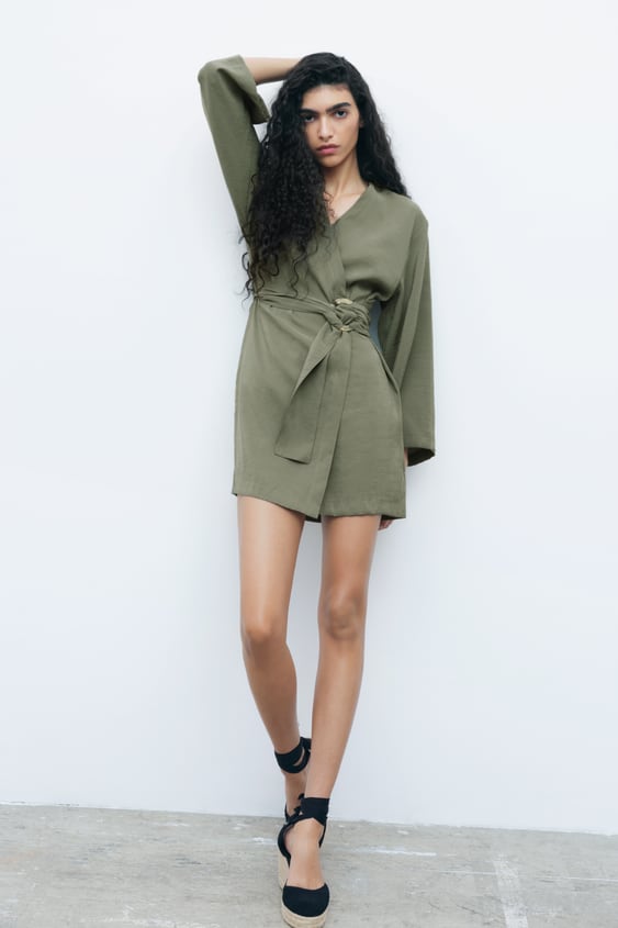 BELTED WRAP DRESS