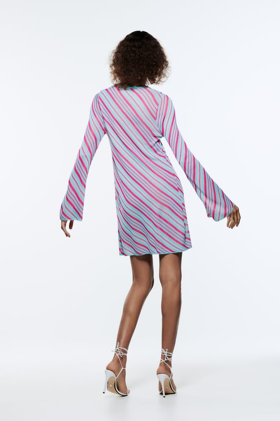 STRIPED KNIT DRESS