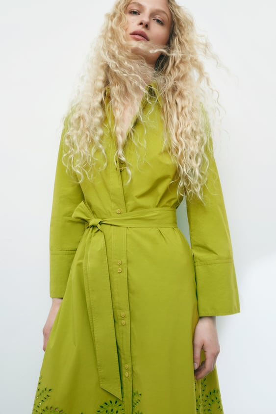EMBROIDERED SHIRT DRESS