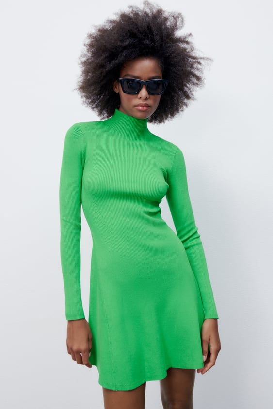 MOCK NECK KNIT DRESS