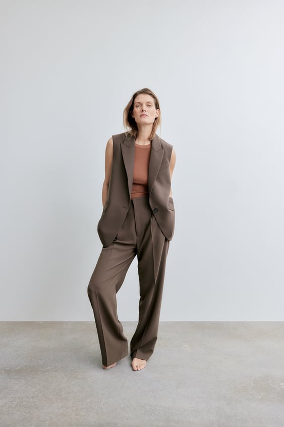 WIDE LEG PANTS WITH DARTS