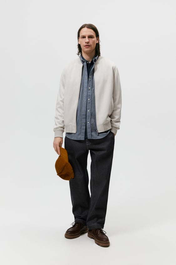 FAUX SUEDE BOMBER JACKET