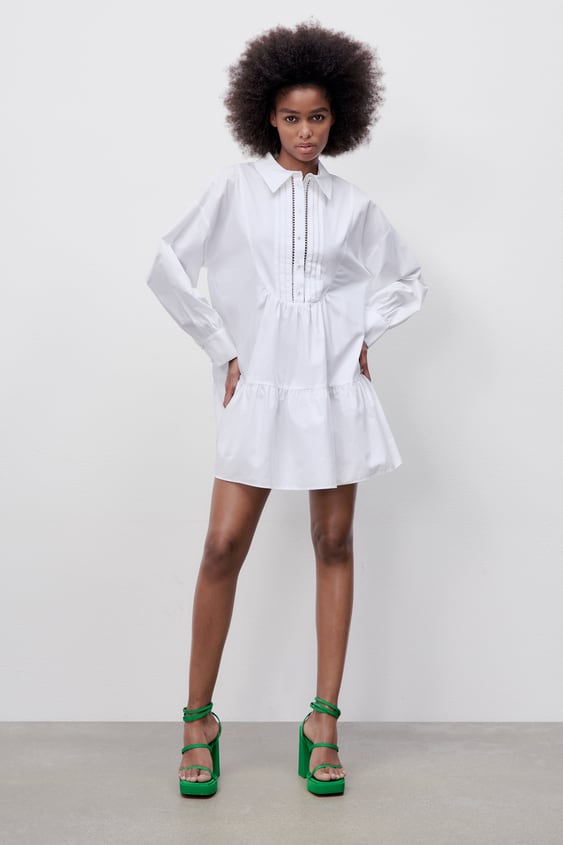 VOLUMINOUS POPLIN DRESS