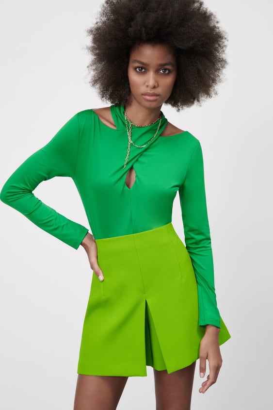CUT OUT BODYSUIT WITH KNOT