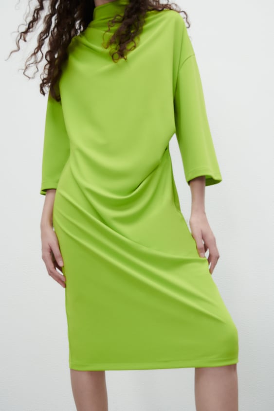 DRAPED MIDI DRESS