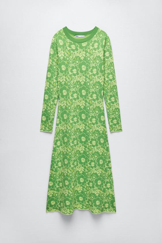 FLORAL JACQUARD LONG DRESS