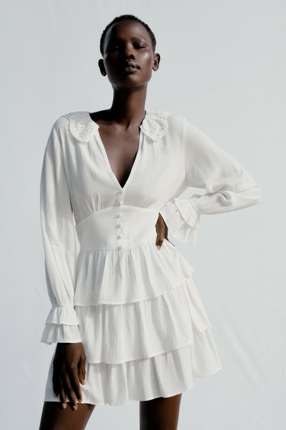 EMBROIDERED COLLAR DRESS