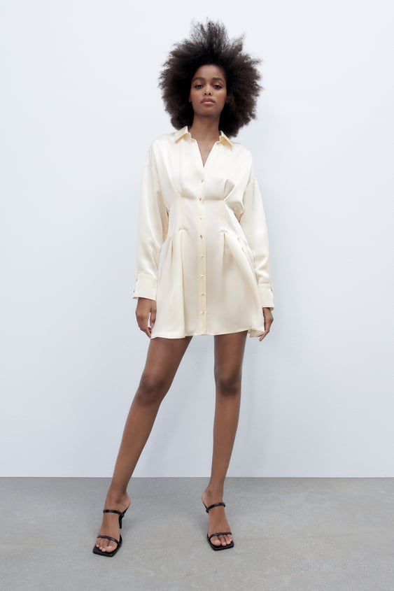 SATIN EFFECT SHIRT DRESS