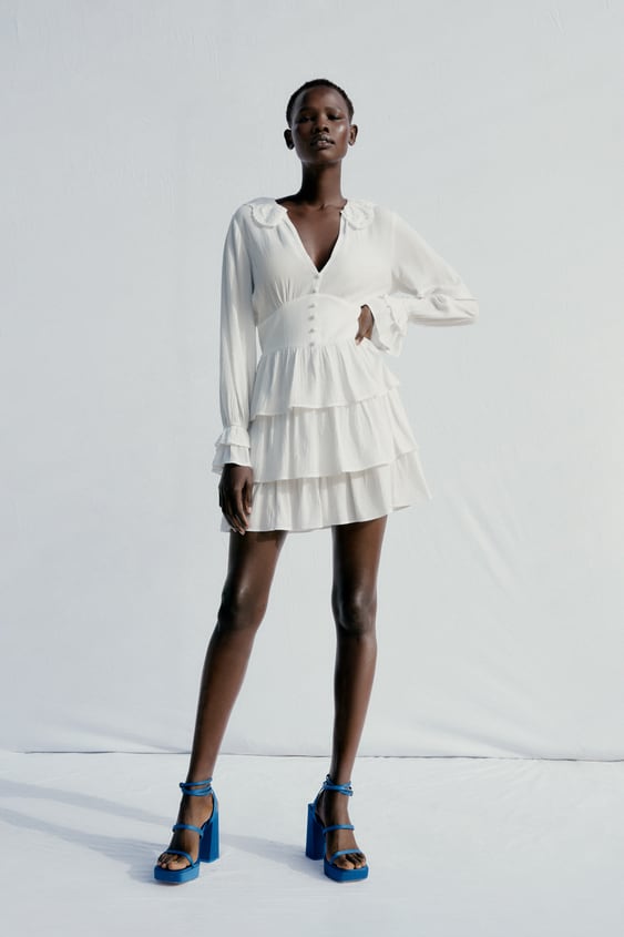 EMBROIDERED COLLAR DRESS