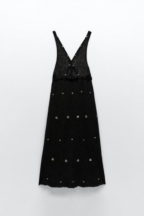 WOOL AND ALPACA DRESS WITH RHINESTONES LIMITED EDITION