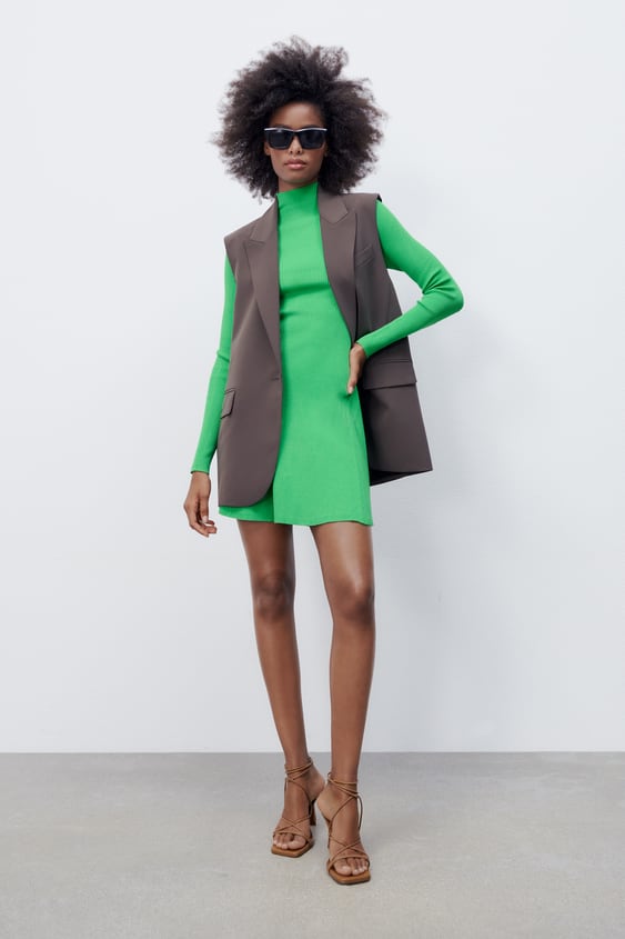 MOCK NECK KNIT DRESS