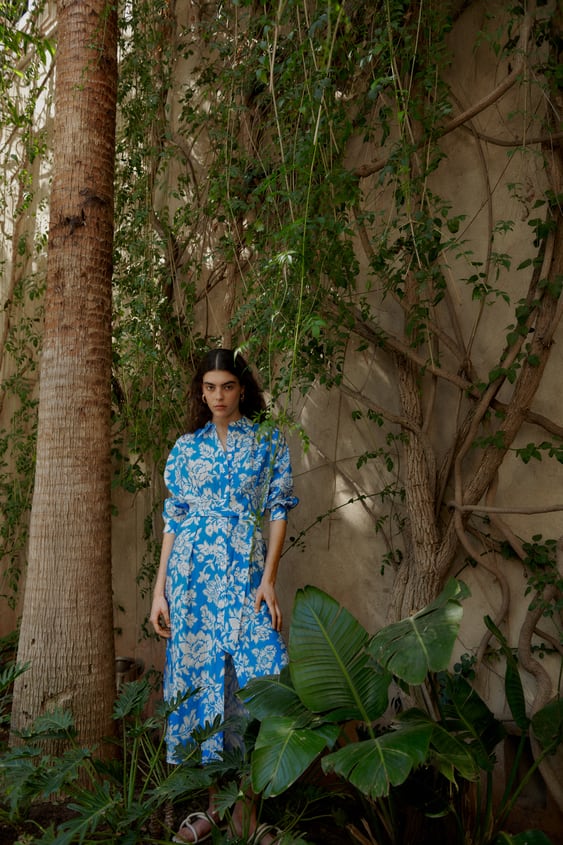 FLORAL PRINT SHIRT DRESS