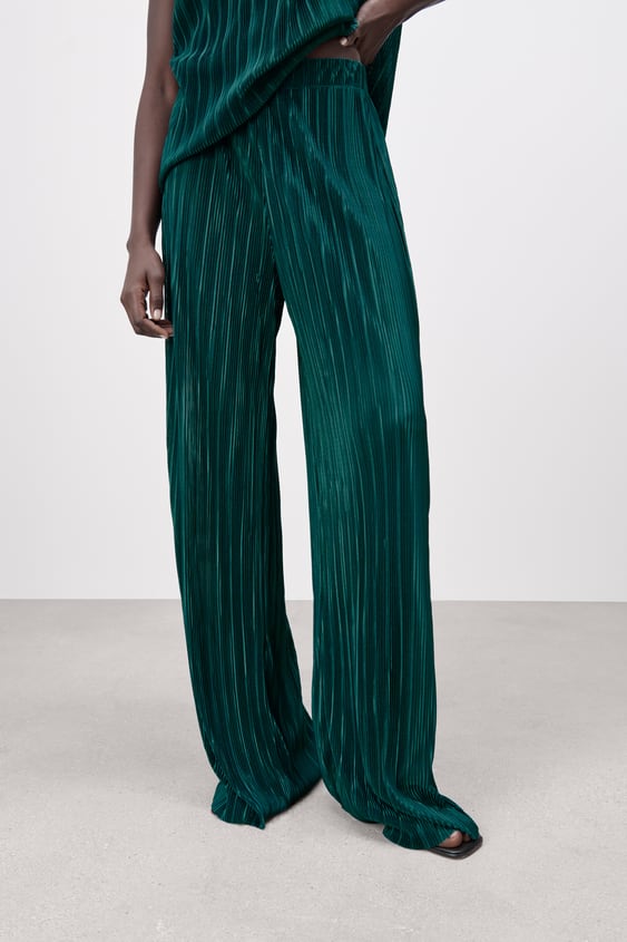 LONG PLEATED PANTS