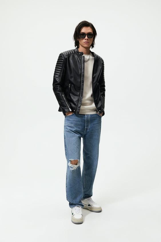 FAUX LEATHER BIKER JACKET