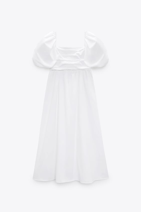 DRAPED POPLIN DRESS