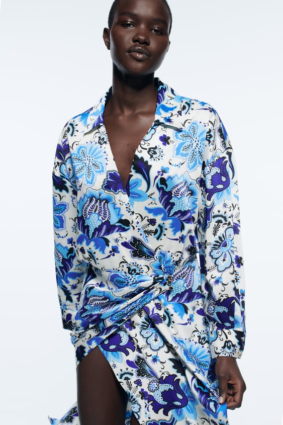 FLORAL PRINT WRAP DRESS