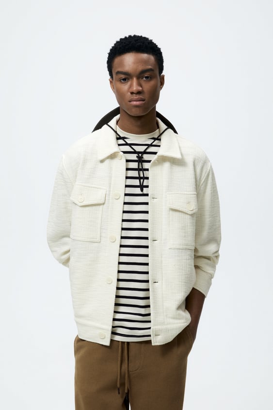 TEXTURED JACKET WITH POCKETS