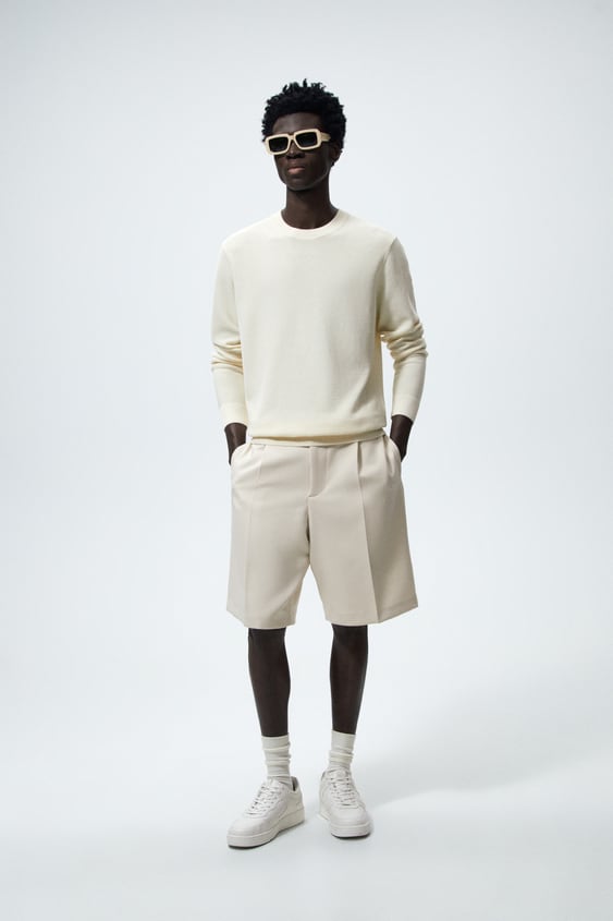 TEXTURED COTTON SWEATER