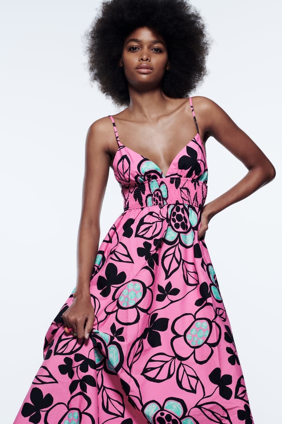 PRINTED POPLIN DRESS