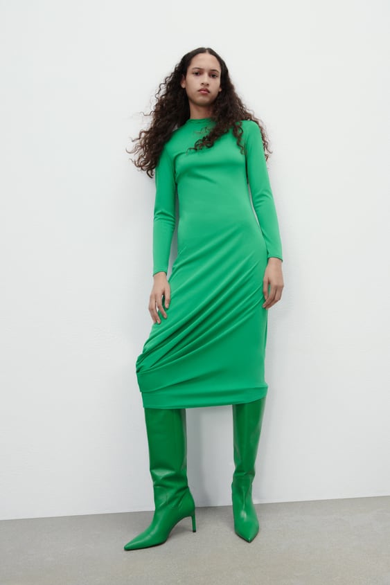 FLOWY DRAPED DRESS