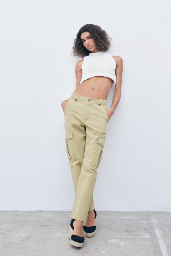 GOLD BUTTON CARGO PANTS