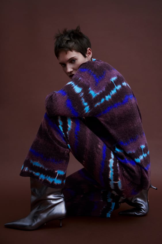 TIE DYE WOOL AND ALPACA BLEND PANTS