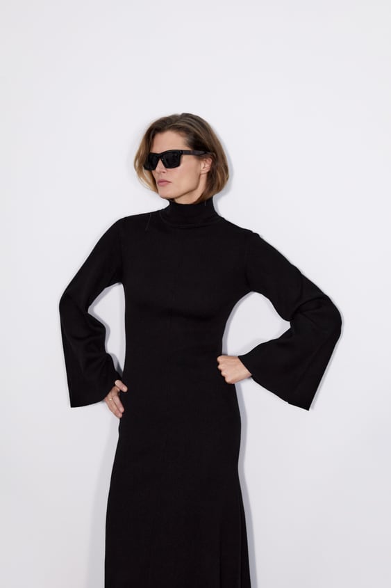 KNIT MOCK NECK DRESS