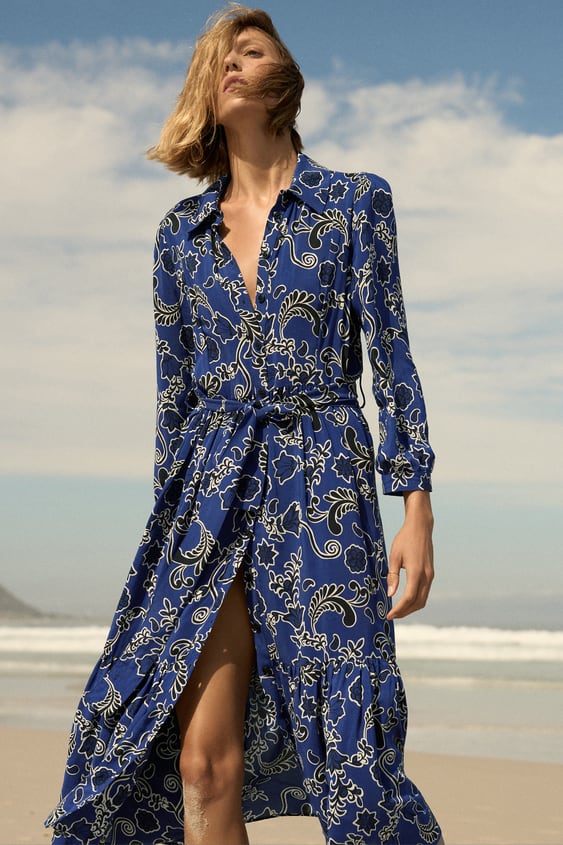 PRINTED SHIRT DRESS