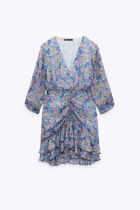 FLORAL PRINT DRESS WITH RUFFLE