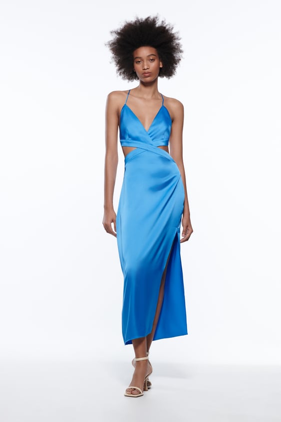 SATIN EFFECT CUT OUT DRESS