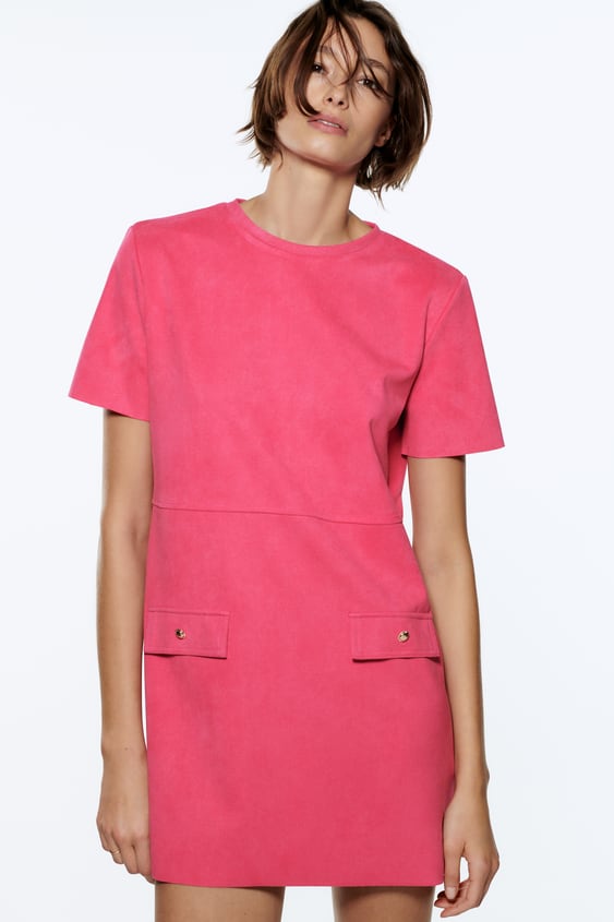 FAUX SUEDE DRESS