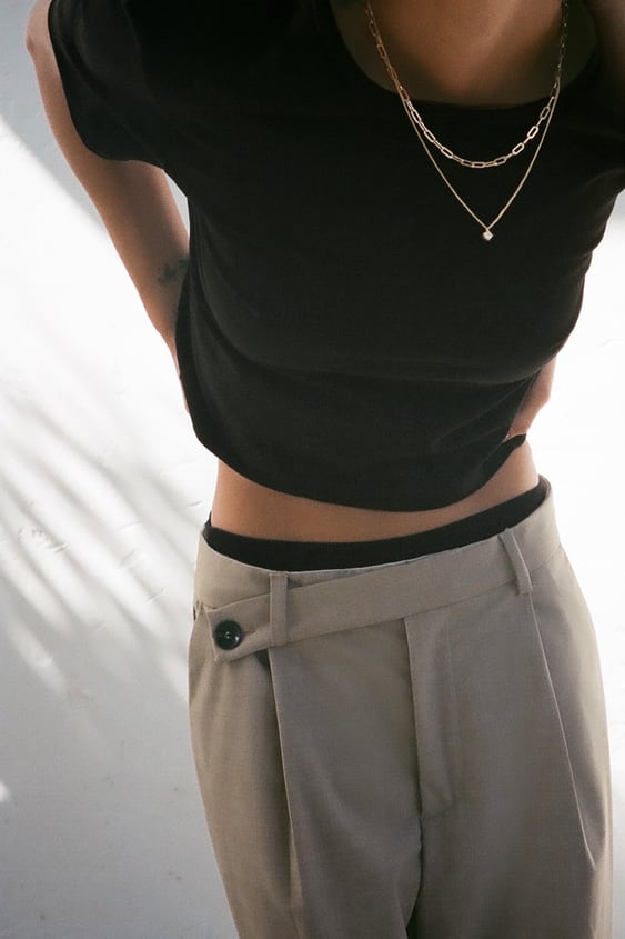 FULL LENGTH ASYMMETRICAL WAIST PANTS