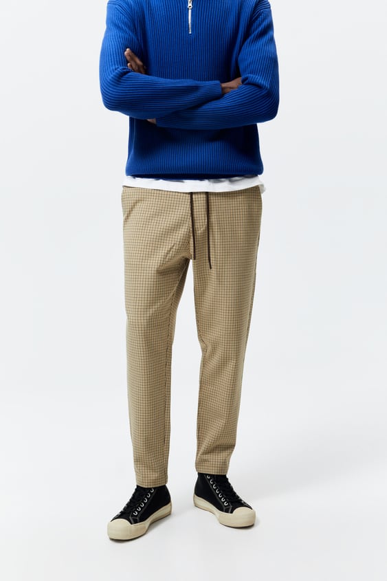 TEXTURED HOUNDSTOOTH PANTS