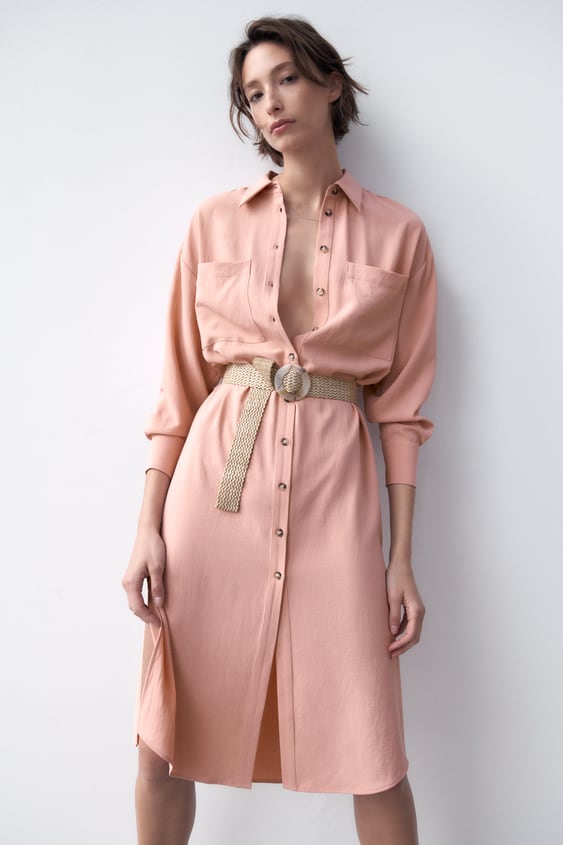 BELTED OVERSIZED DRESS