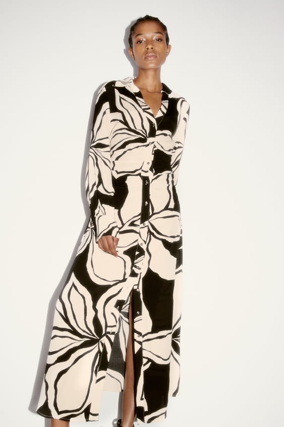 FLORAL PRINT SHIRT DRESS