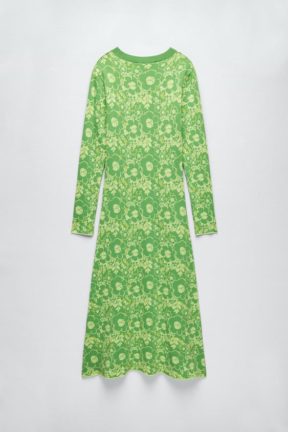 FLORAL JACQUARD LONG DRESS