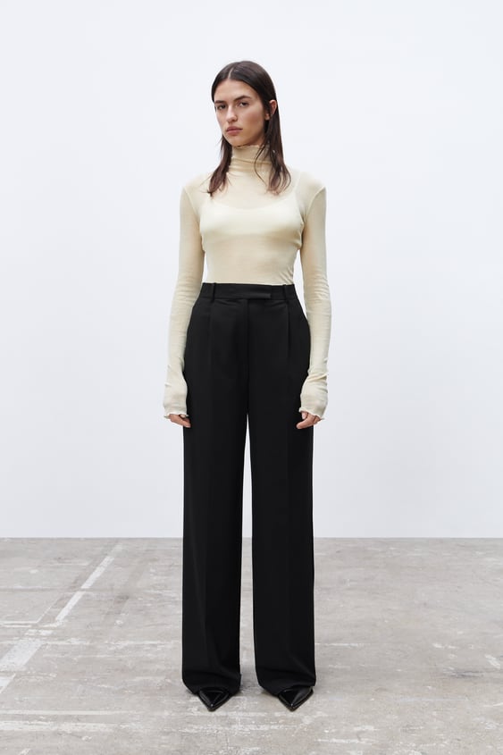WIDE LEG MENSWEAR PANTS
