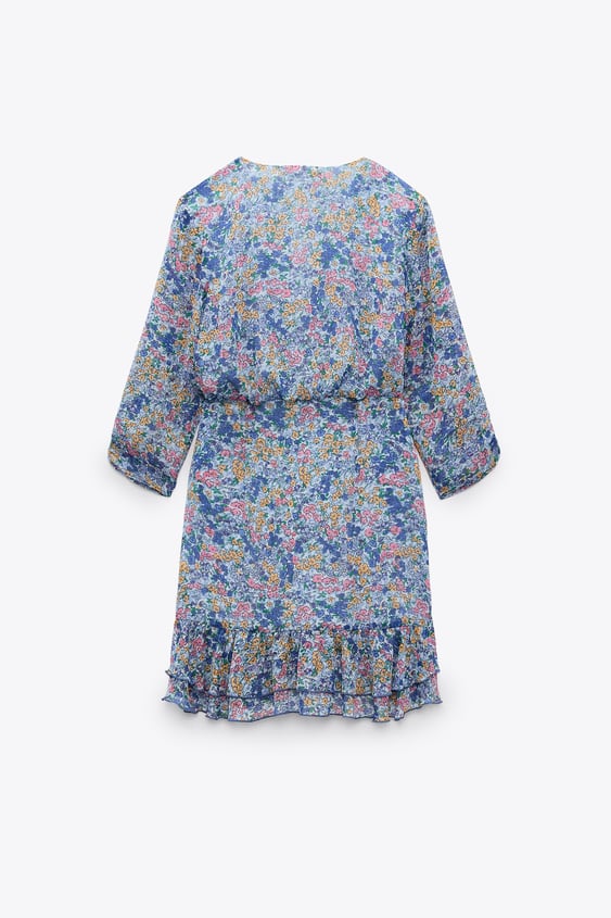 FLORAL PRINT DRESS WITH RUFFLE
