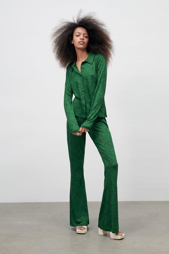 FLARED JACQUARD PANTS