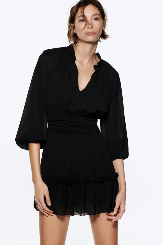 RUCHED WAIST MINI DRESS