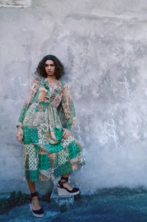 PATCHWORK PRINT DRESS