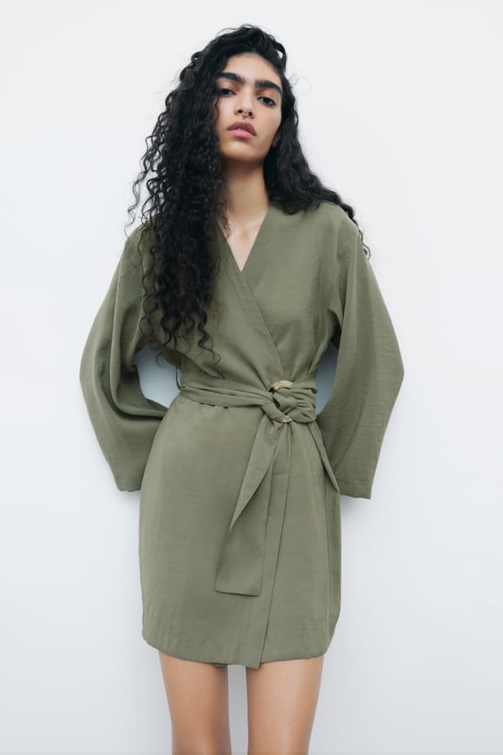 BELTED WRAP DRESS