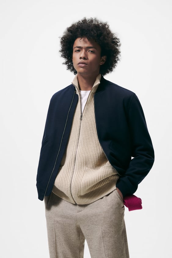 TEXTURED BOMBER JACKET