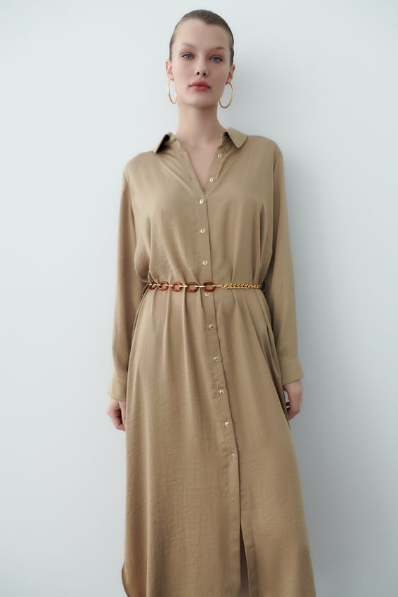 BELTED OVERSIZED DRESS